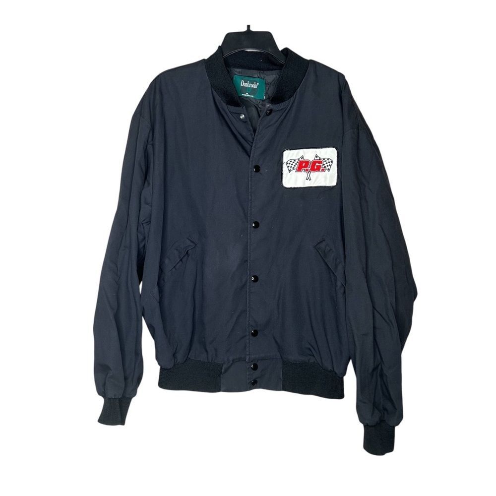 Vintage 90s P.G. racing Black Bomber Jacket streetwear XL